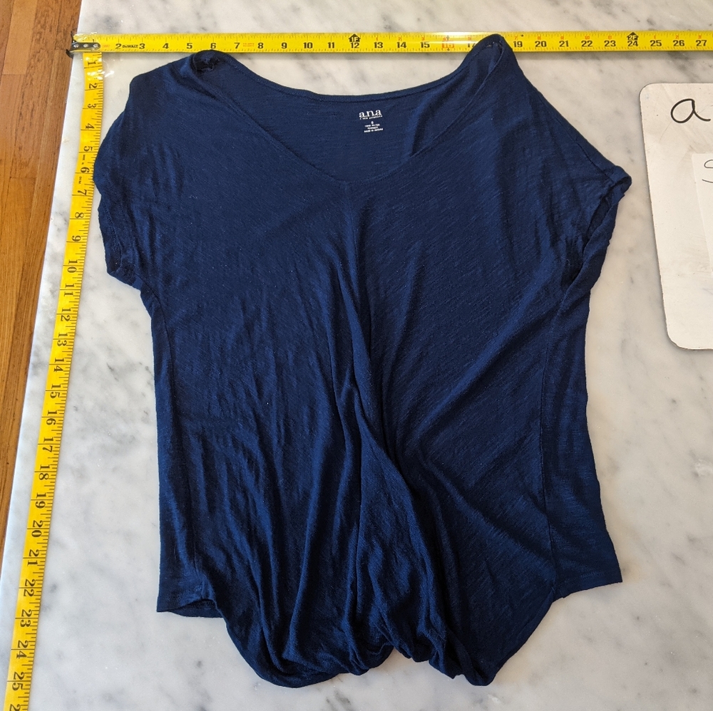 Blue knotted front shirt